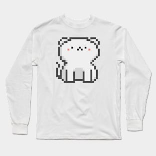 Pixel Quiet Scottish Fold White Cat 32 Long Sleeve T-Shirt